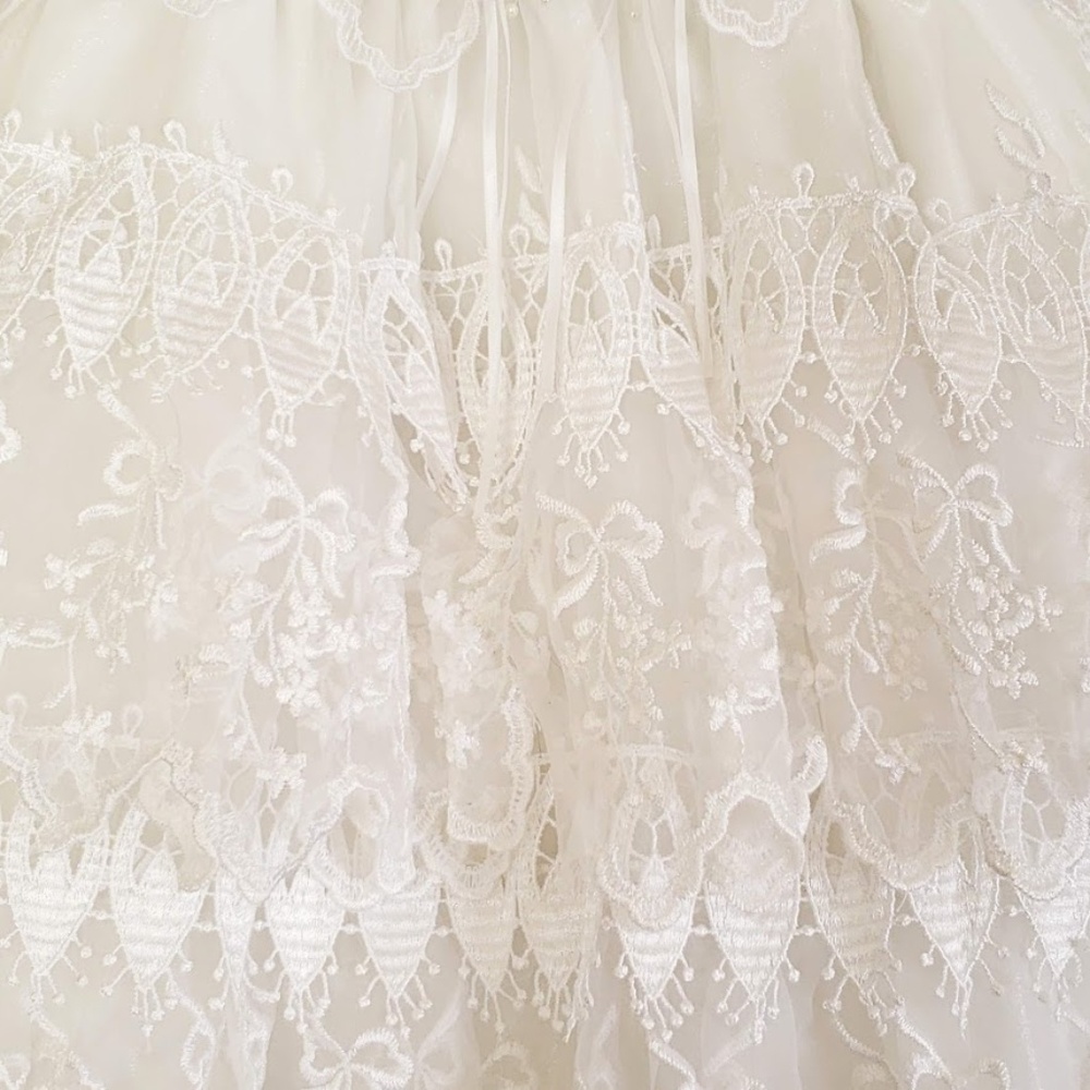 Girl's Pageant Dress Child's 0 Tambour Lace White - Picture 6 of 8